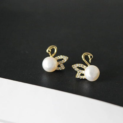 Dove Pearl Stud Earrings.