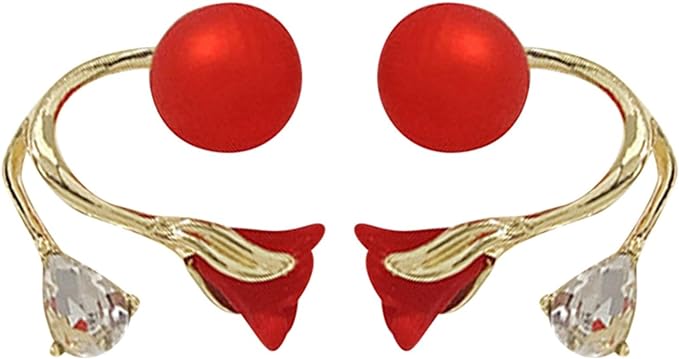 Christmas Earrings for Women Teen Girls Xmas Ball Earrings Red Ball Stud Earrings.