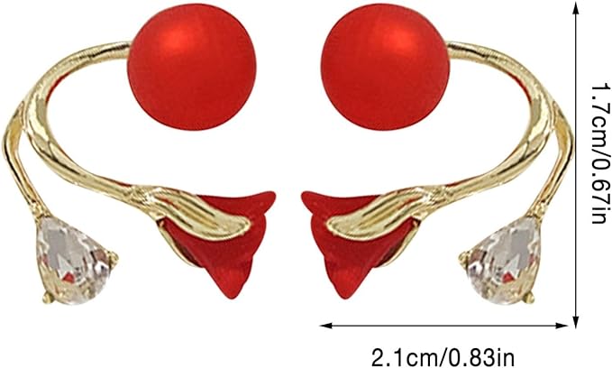 Christmas Earrings for Women Teen Girls Xmas Ball Earrings Red Ball Stud Earrings.