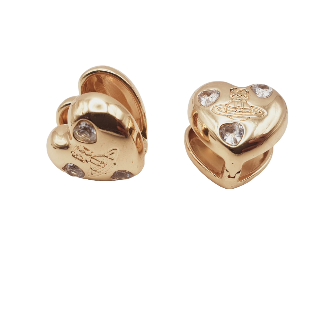 Elegant 18K Gold Filled Heart Shape Zircon Ear Studs - Perfect Gift for Women