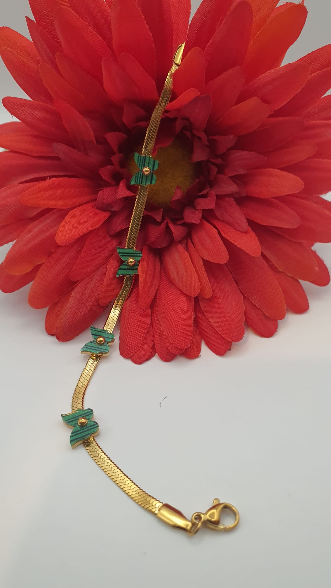 Elegant Green Butterfly with Golden Chain Bracelet | Adjustable Golden Alloy Bracelet | GalsFolks VividVerve Collection