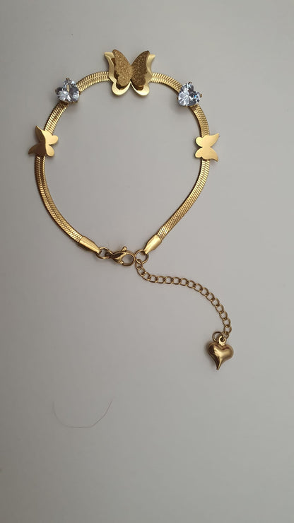 Elegant Golden Butterfly with Golden Chain Bracelet.